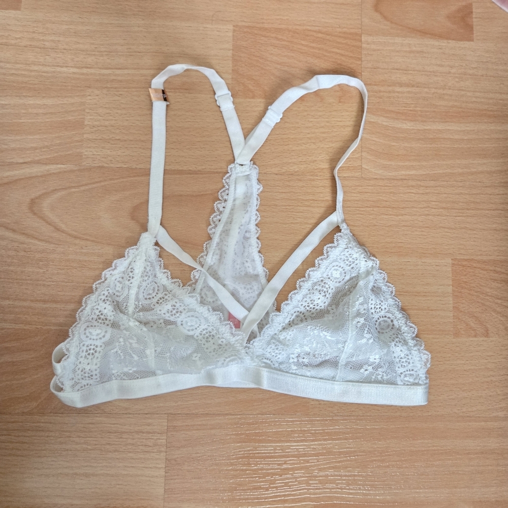 Brand New Rose+Vine Elegant Lace Bralette in White XS